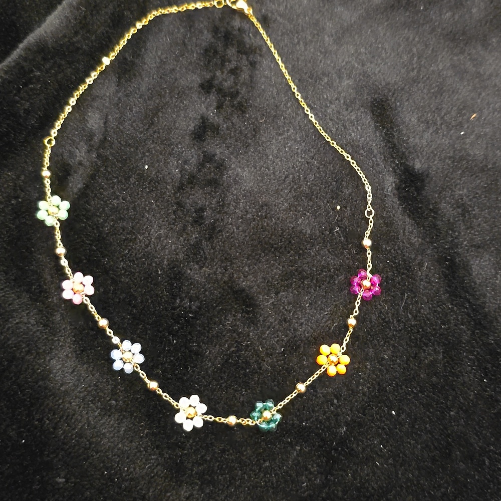 Colorful floral necklace